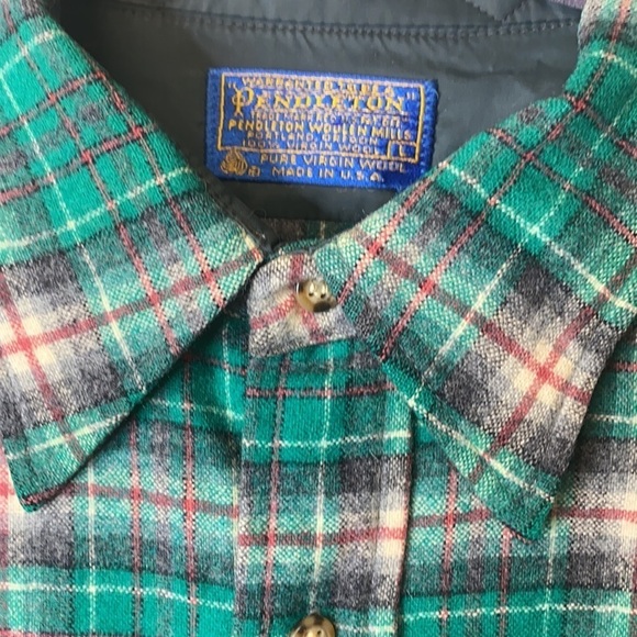 Pendleton 100% Wool Long Sleeve Button Down Vintage Shirt - Picture 3 of 13